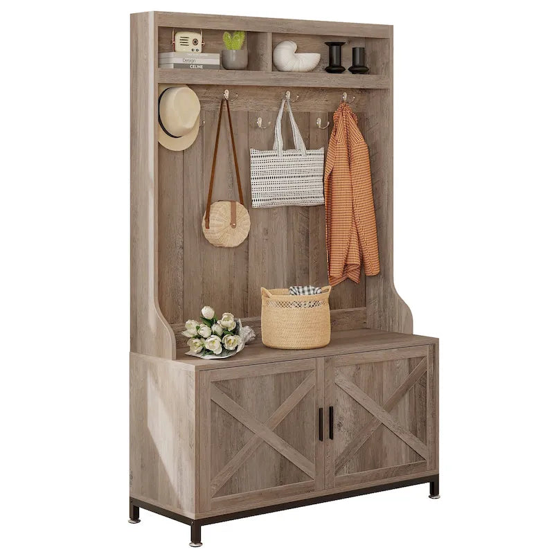 Porte-manteau avec banc et rangement à chaussures Moasis pour couloir et entrée