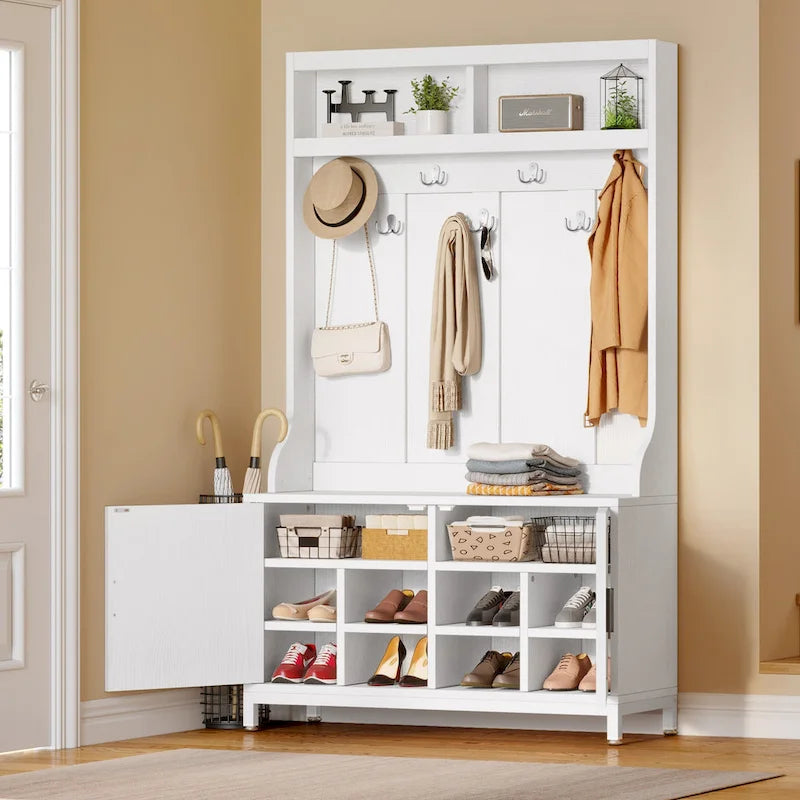 Porte-manteau avec banc et rangement à chaussures Moasis pour couloir et entrée