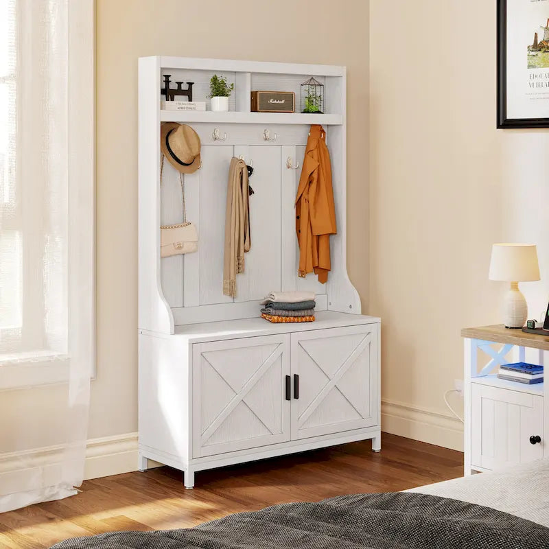 Porte-manteau avec banc et rangement à chaussures Moasis pour couloir et entrée