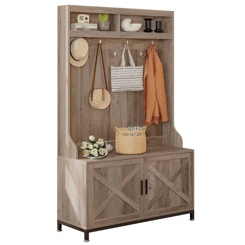 Porte-manteau avec banc et rangement à chaussures Moasis pour couloir et entrée