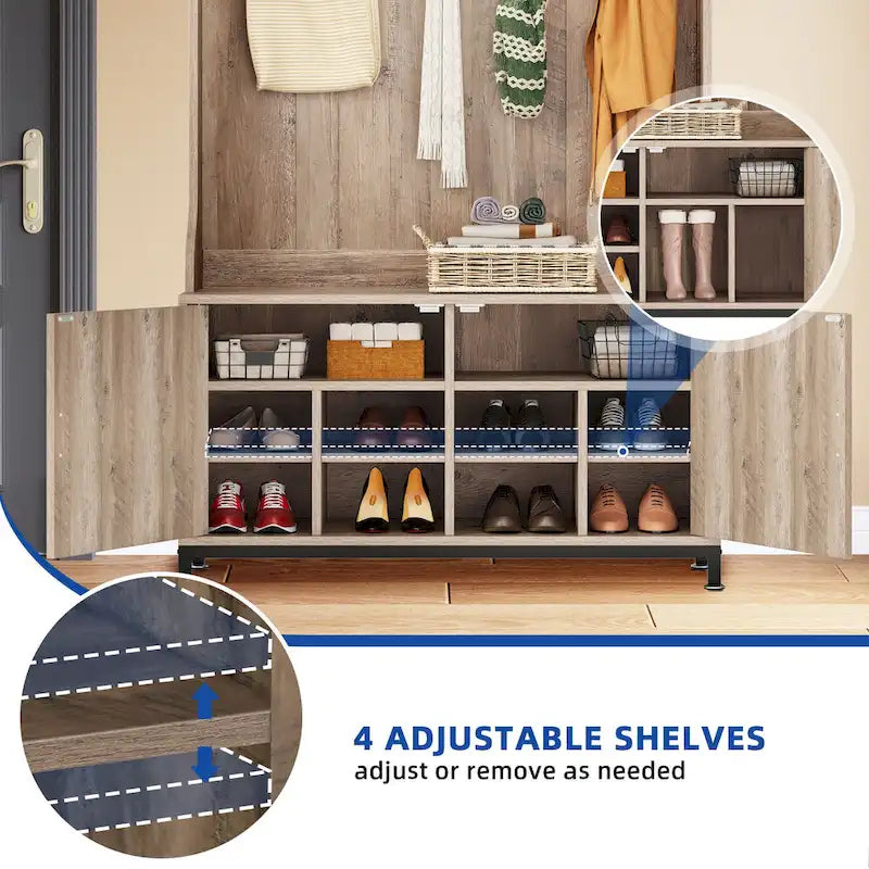 Porte-manteau avec banc et rangement à chaussures Moasis pour couloir et entrée
