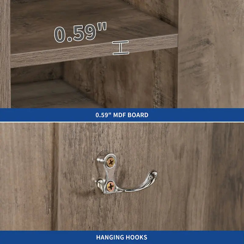 Porte-manteau avec banc et rangement à chaussures Moasis pour couloir et entrée