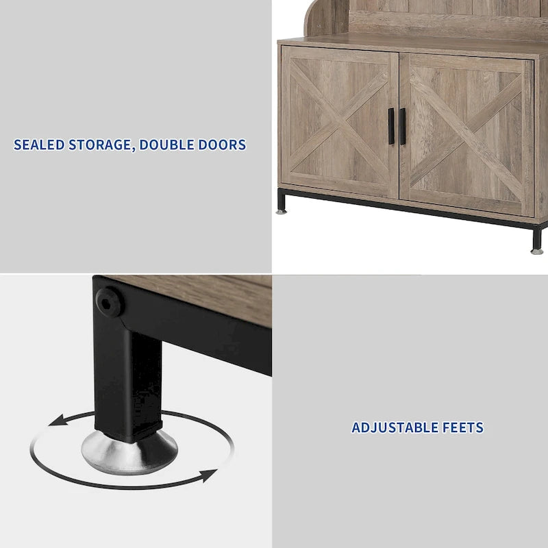 Porte-manteau avec banc et rangement à chaussures Moasis pour couloir et entrée