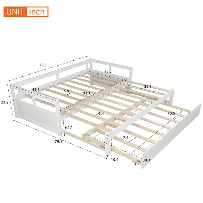 Lit gigogne extensible Merax Twin/King avec lit tiroir