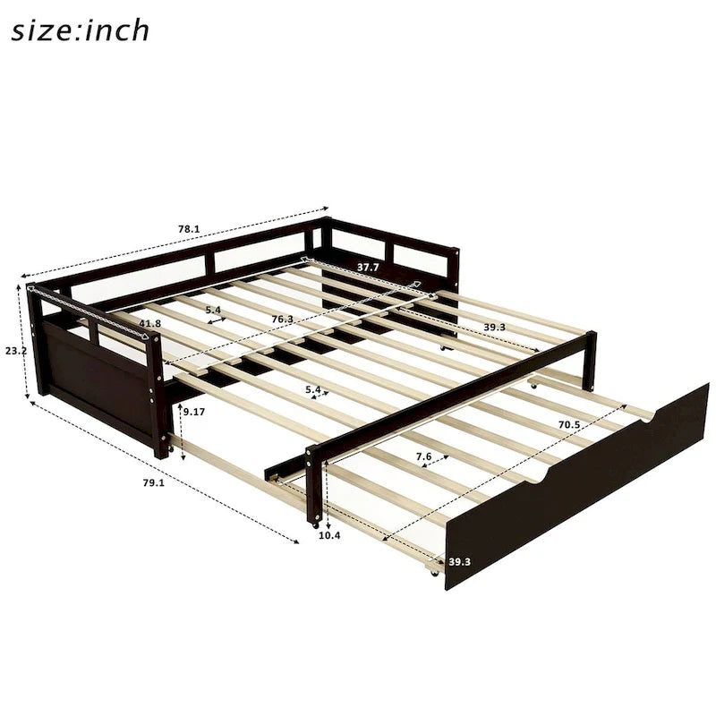 Lit gigogne extensible Merax Twin/King avec lit tiroir