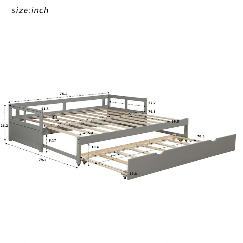 Lit gigogne extensible Merax Twin/King avec lit tiroir