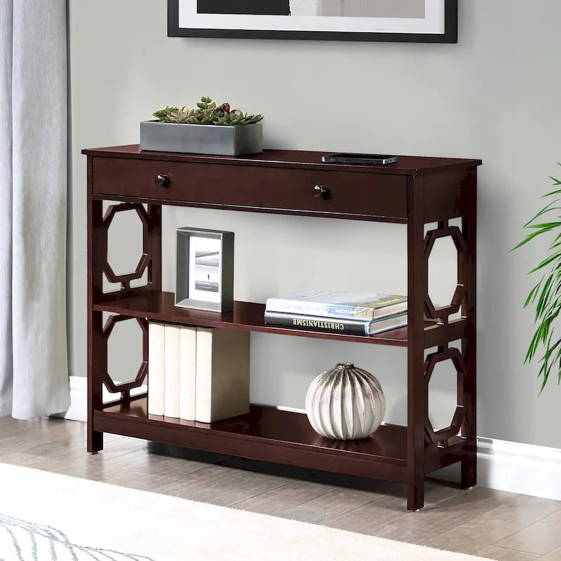Table console avec tiroir et étagères Omega de Convenience Concepts