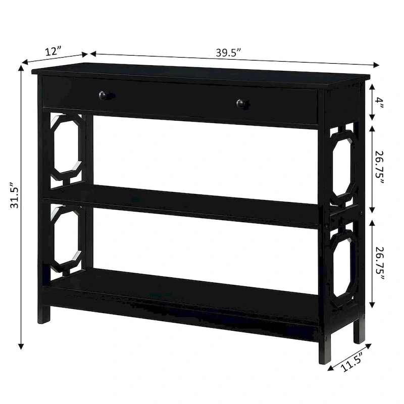 Table console avec tiroir et étagères Omega de Convenience Concepts