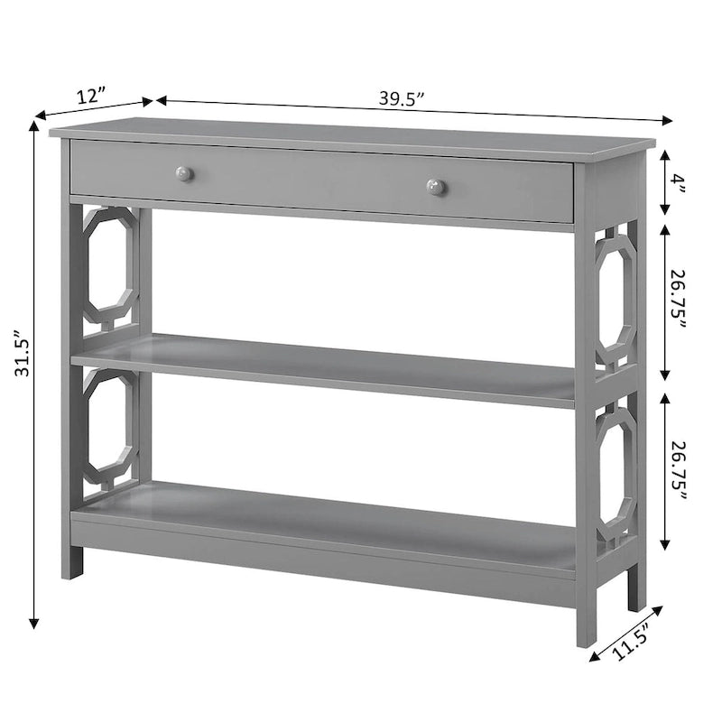 Table console avec tiroir et étagères Omega de Convenience Concepts