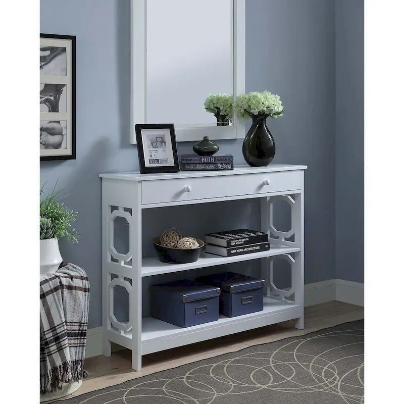 Table console avec tiroir et étagères Omega de Convenience Concepts
