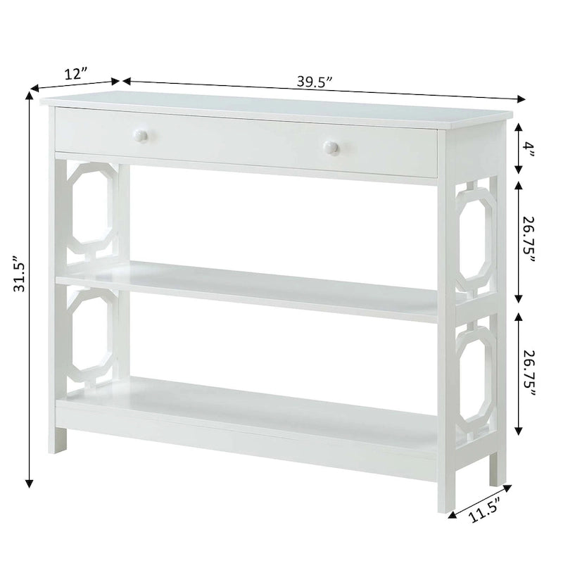 Table console avec tiroir et étagères Omega de Convenience Concepts