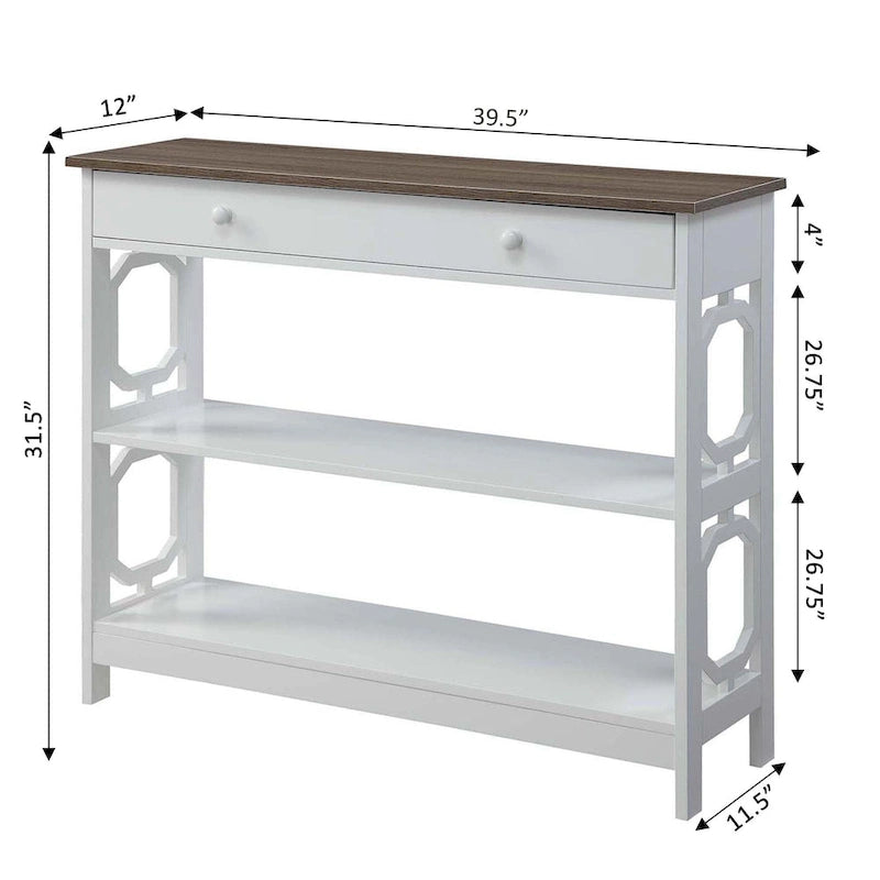 Table console avec tiroir et étagères Omega de Convenience Concepts