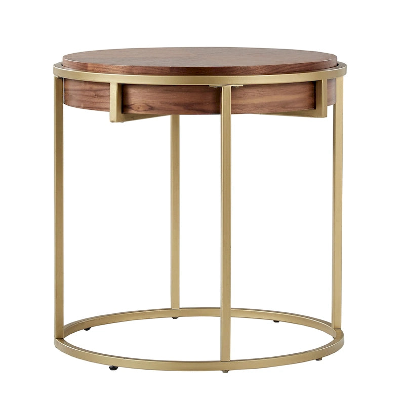 Table d'appoint ronde Cooke avec base en métal de iNSPIRE Q Modern