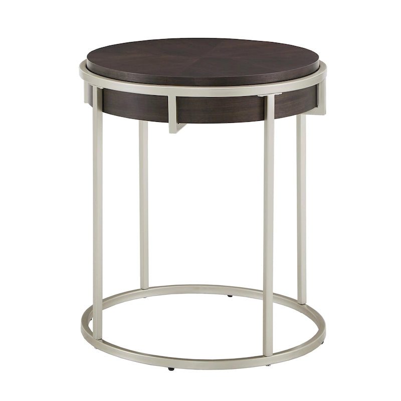 Table d'appoint ronde Cooke avec base en métal de iNSPIRE Q Modern