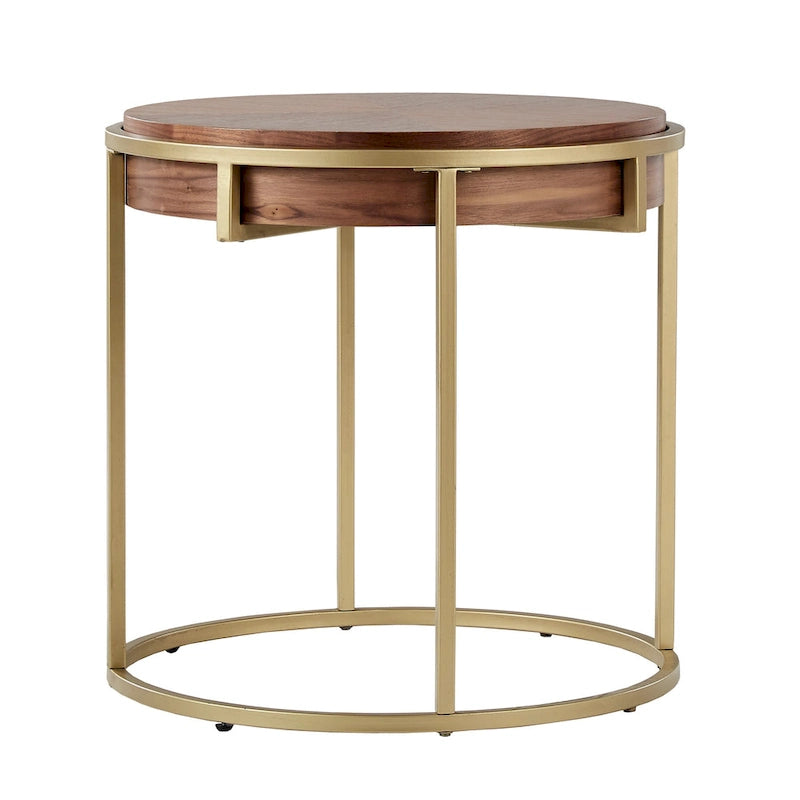 Table d'appoint ronde Cooke avec base en métal de iNSPIRE Q Modern
