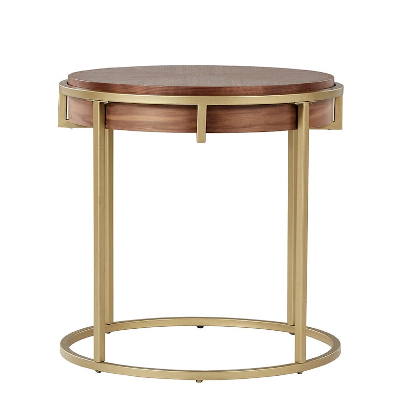 Table d'appoint ronde Cooke avec base en métal de iNSPIRE Q Modern