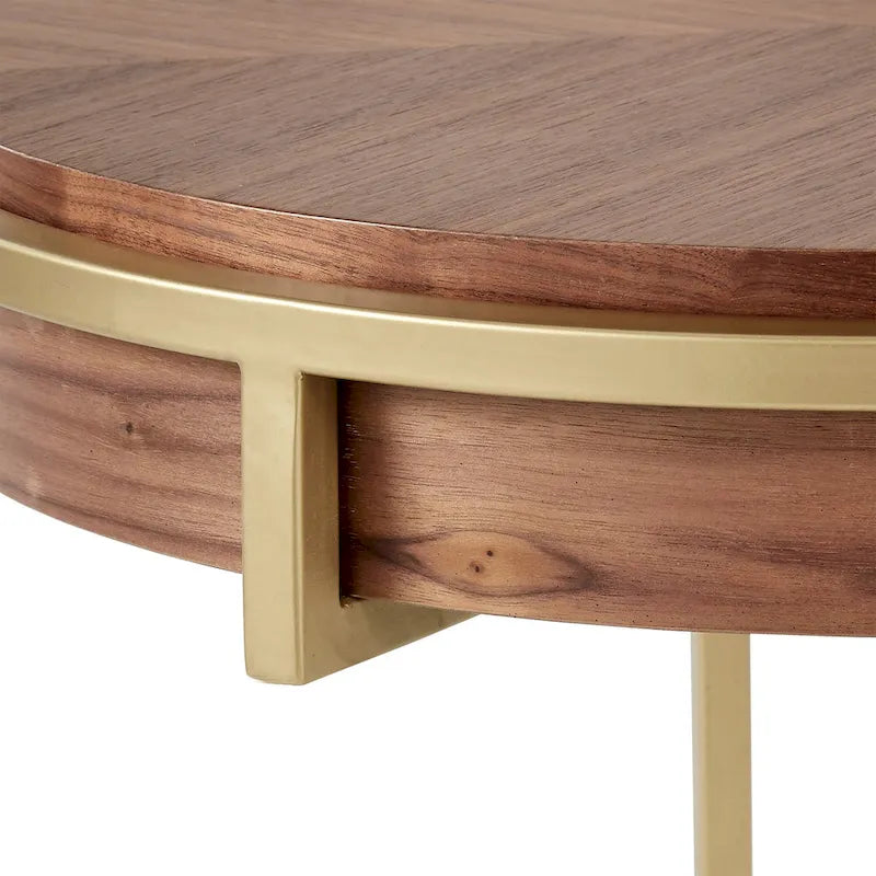 Table d'appoint ronde Cooke avec base en métal de iNSPIRE Q Modern