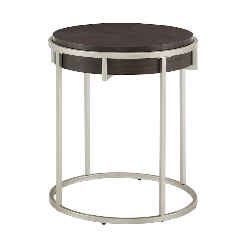 Table d'appoint ronde Cooke avec base en métal de iNSPIRE Q Modern