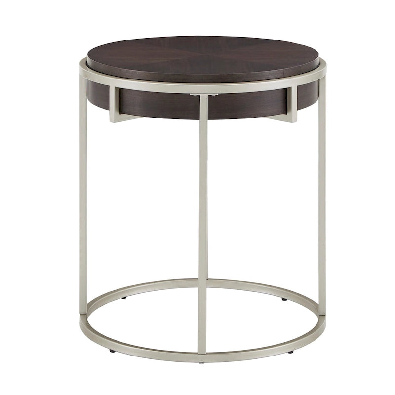 Table d'appoint ronde Cooke avec base en métal de iNSPIRE Q Modern