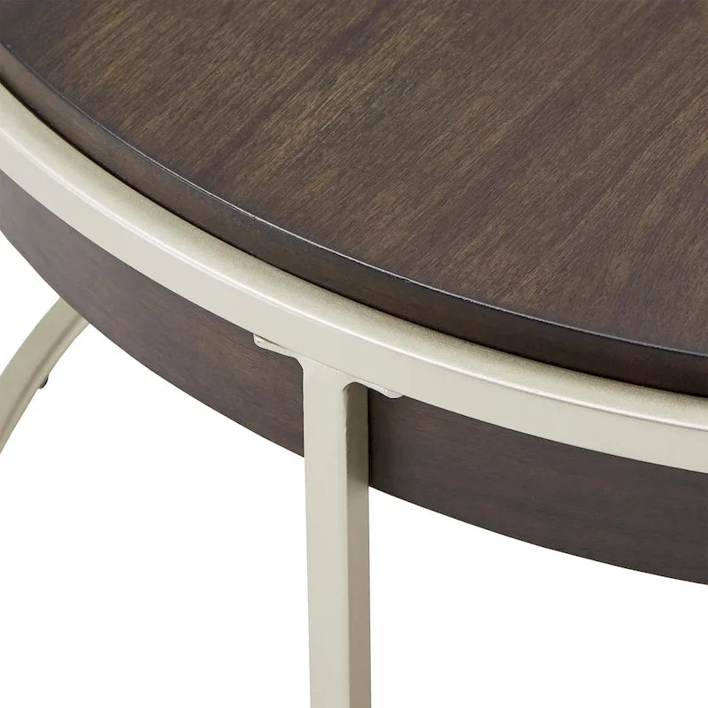 Table d'appoint ronde Cooke avec base en métal de iNSPIRE Q Modern