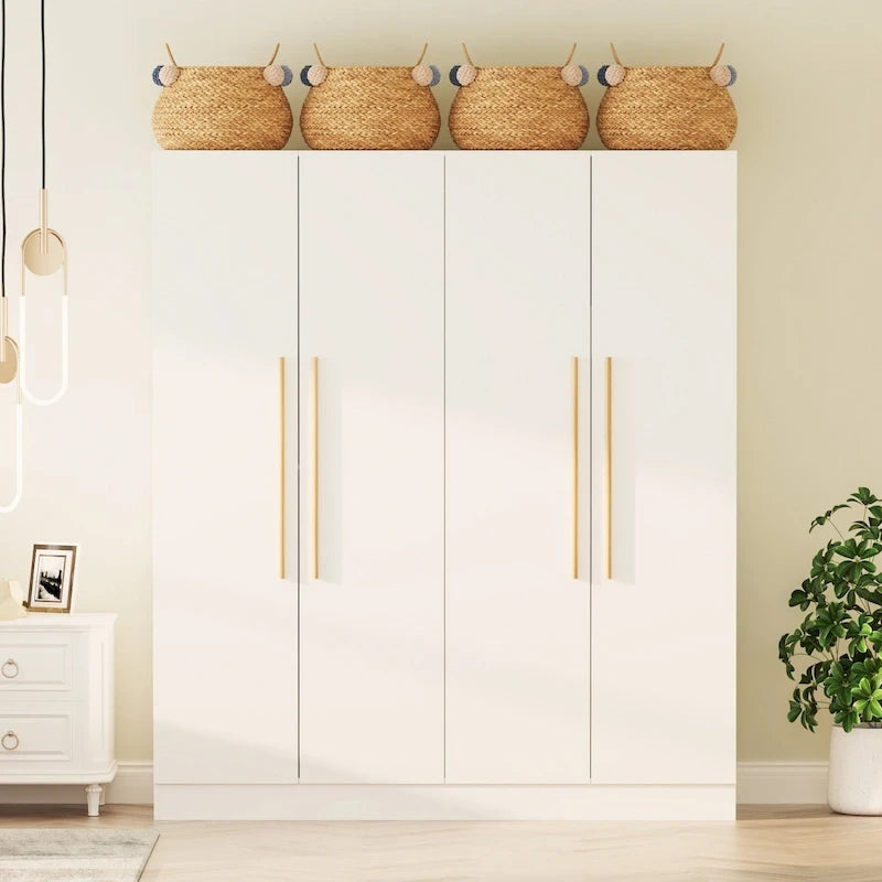 Armoire penderie de rangement Timechee, grande, 4 portes
