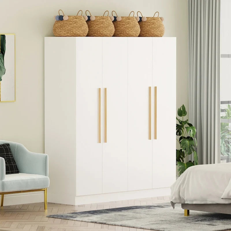 Armoire penderie de rangement Timechee, grande, 4 portes