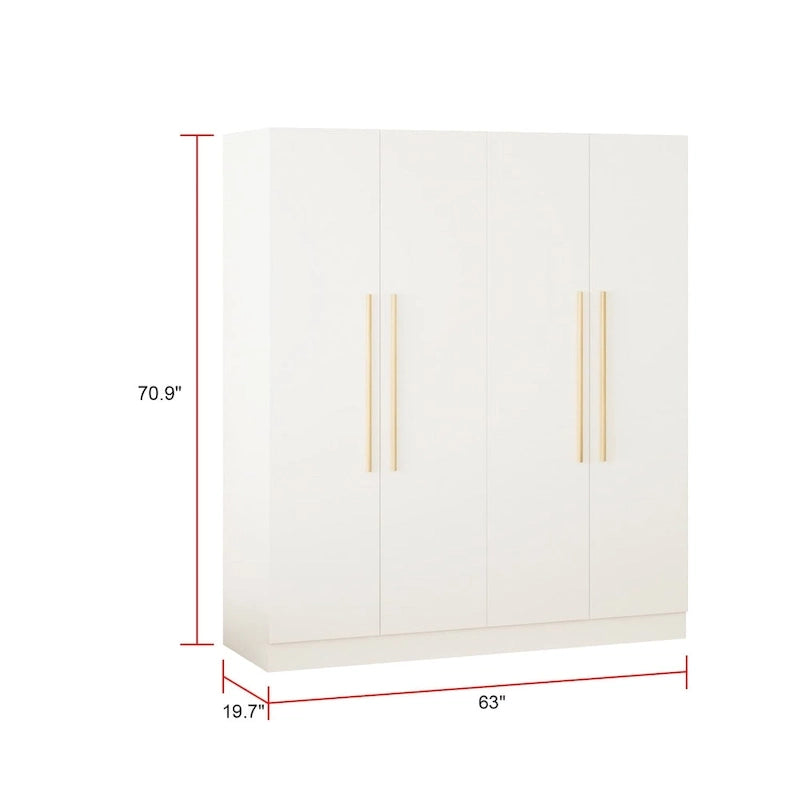 Armoire penderie de rangement Timechee, grande, 4 portes