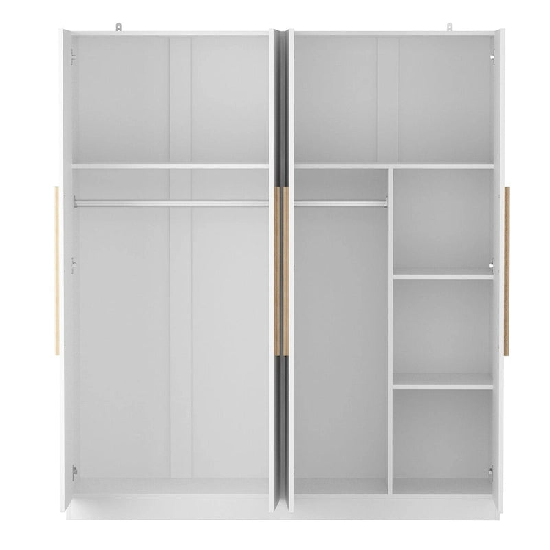 Armoire penderie de rangement Timechee, grande, 4 portes