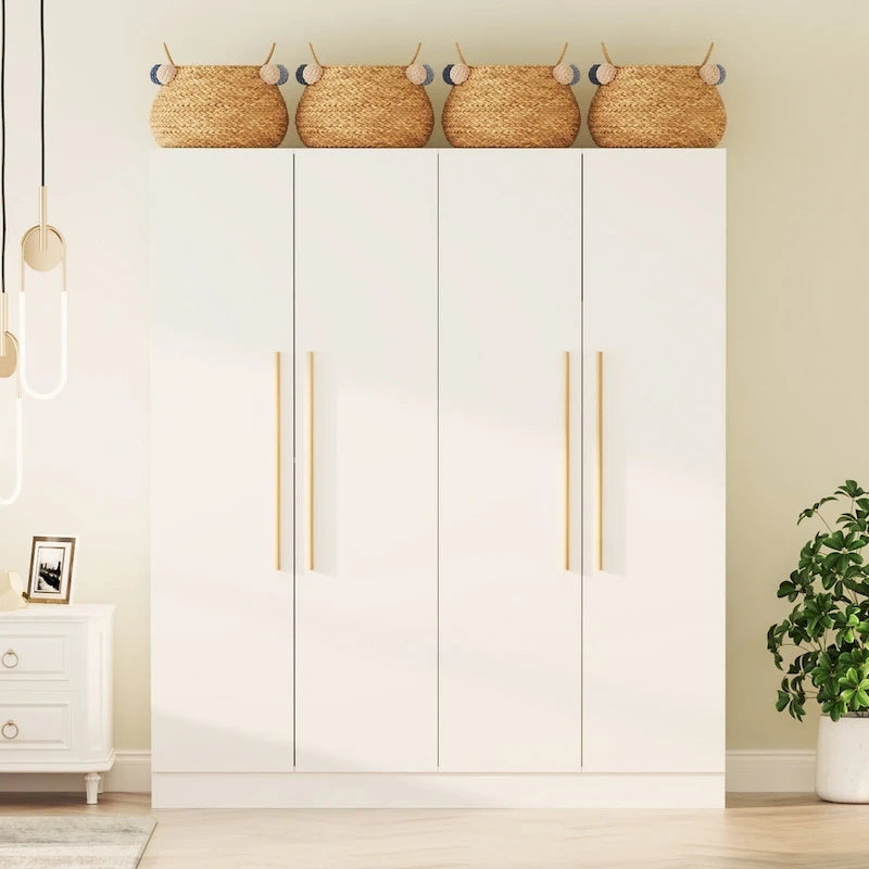 Armoire penderie de rangement Timechee, grande, 4 portes