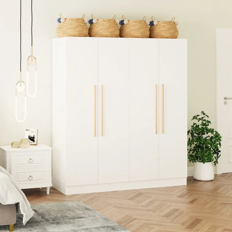 Armoire penderie de rangement Timechee, grande, 4 portes