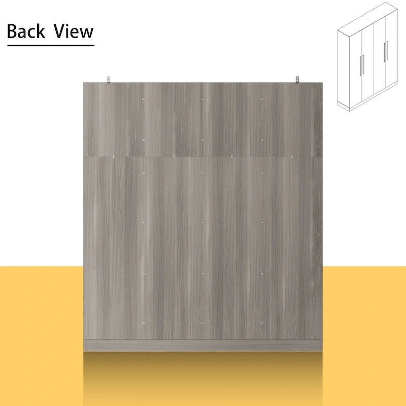 Armoire penderie de rangement Timechee, grande, 4 portes