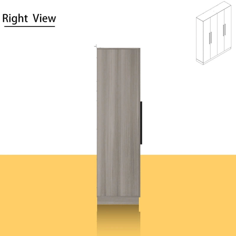 Armoire penderie de rangement Timechee, grande, 4 portes
