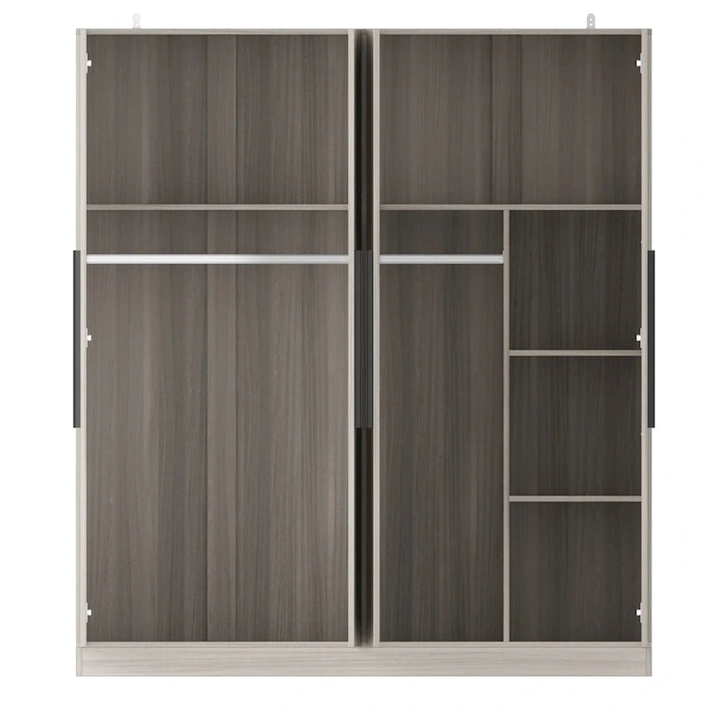 Armoire penderie de rangement Timechee, grande, 4 portes