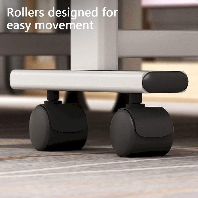 Lit pliant roulant en acier noir avec matelas en mousse à mémoire de forme, simple