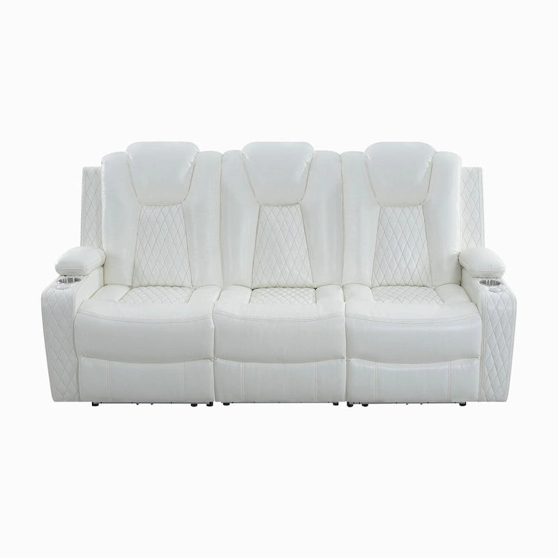 Canapé deux places en cuir synthétique de qualité supérieure pour cinéma maison, avec lumières DEL, fauteuil inclinable avec haut-parleurs intégrés et recharge sans fil