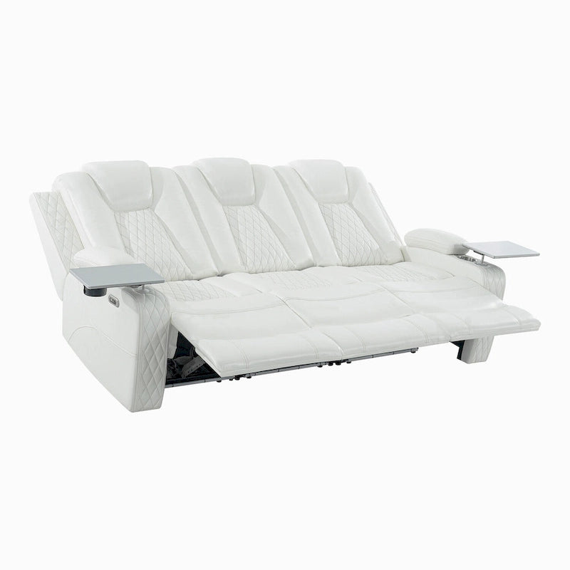 Canapé deux places en cuir synthétique de qualité supérieure pour cinéma maison, avec lumières DEL, fauteuil inclinable avec haut-parleurs intégrés et recharge sans fil