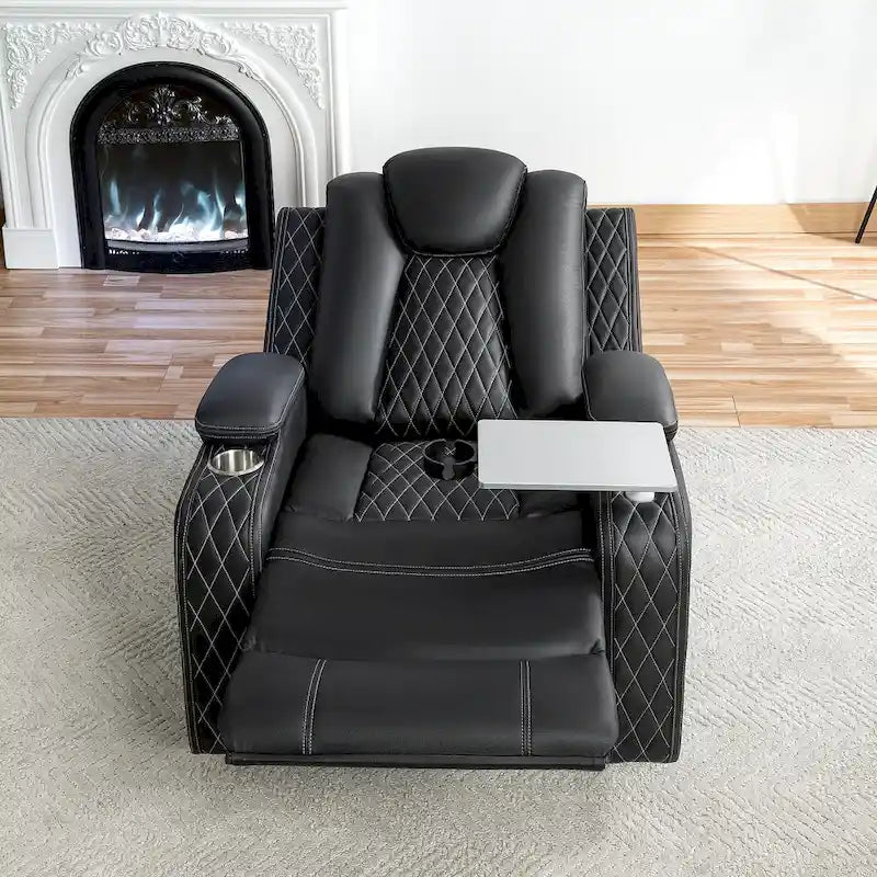 Canapé deux places en cuir synthétique de qualité supérieure pour cinéma maison, avec lumières DEL, fauteuil inclinable avec haut-parleurs intégrés et recharge sans fil