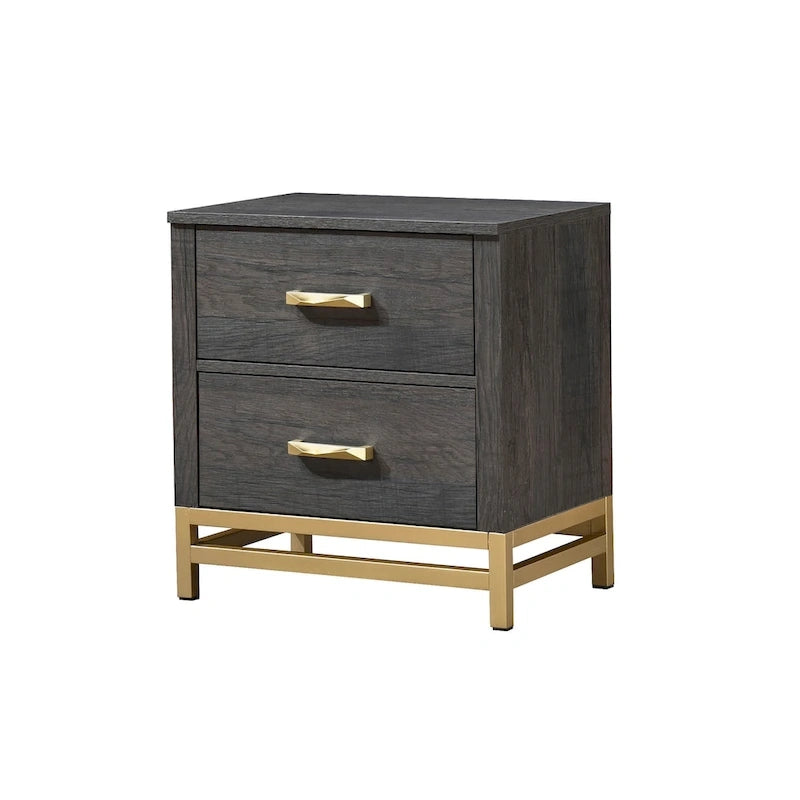 Ensemble de chambre à coucher 4 pièces Wedro en panneau rustique brun foncé