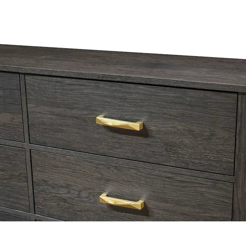 Ensemble de chambre à coucher 4 pièces Wedro en panneau rustique brun foncé