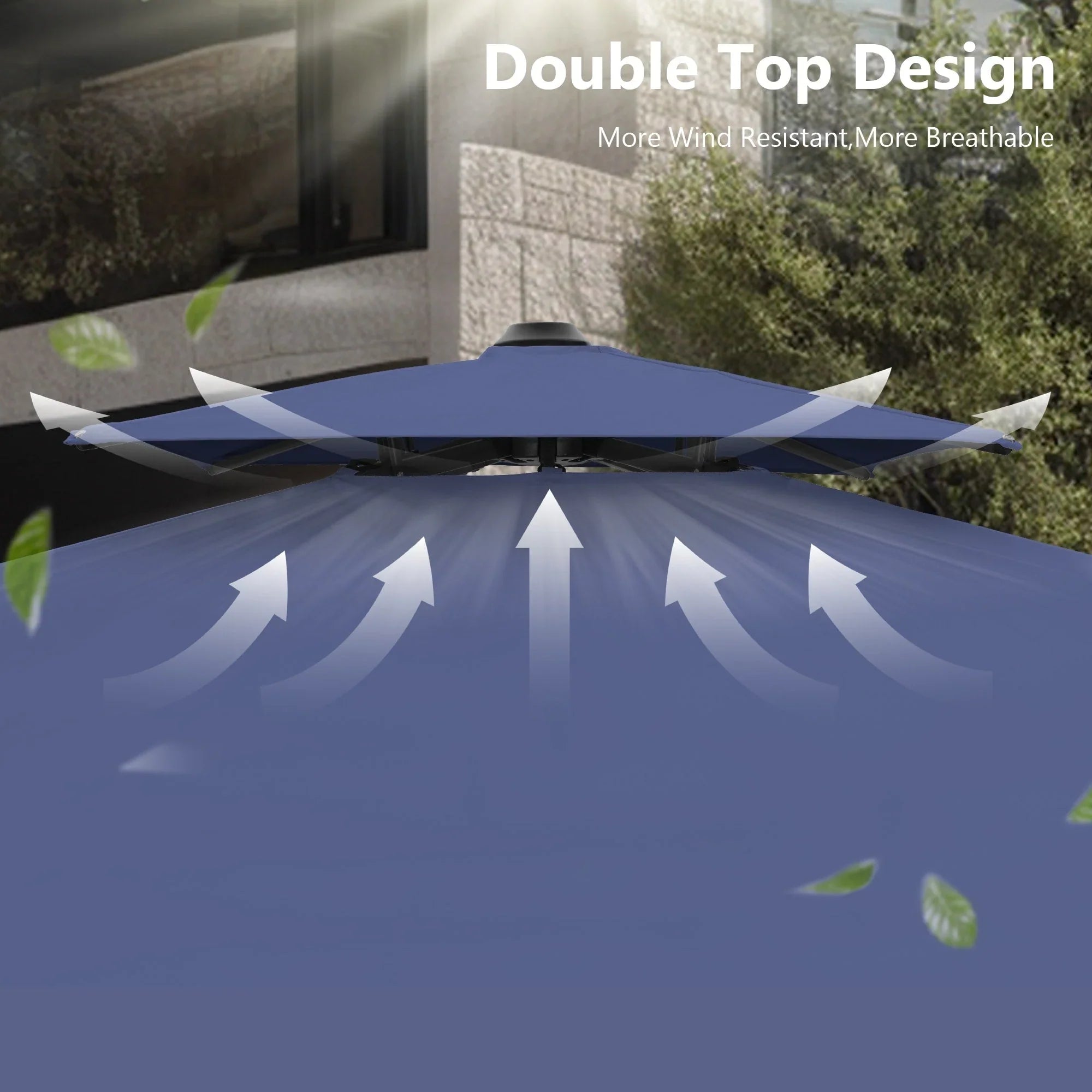 MAISON ARTS Parasol déporté hydraulique automatique 3,6 m avec mât en aluminium et rotation à 360 degrés