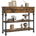 Console étroite avec tiroirs et étagères pour entrée