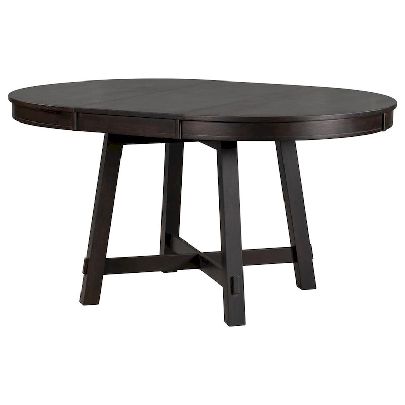 Table à manger ronde et extensible de style fermier avec 16 rallonges - Élégante table de cuisine en bois