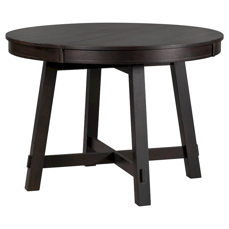 Table à manger ronde et extensible de style fermier avec 16 rallonges - Élégante table de cuisine en bois