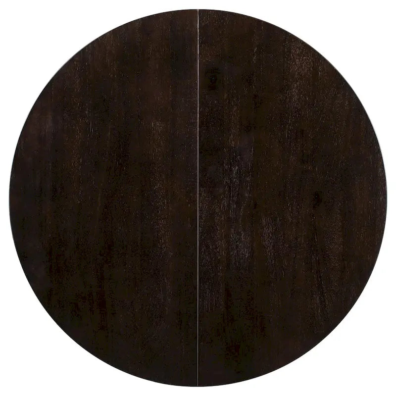 Table à manger ronde et extensible de style fermier avec 16 rallonges - Élégante table de cuisine en bois