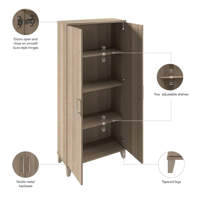 Meuble de rangement haut Somerset avec portes et étagères par Bush Furniture