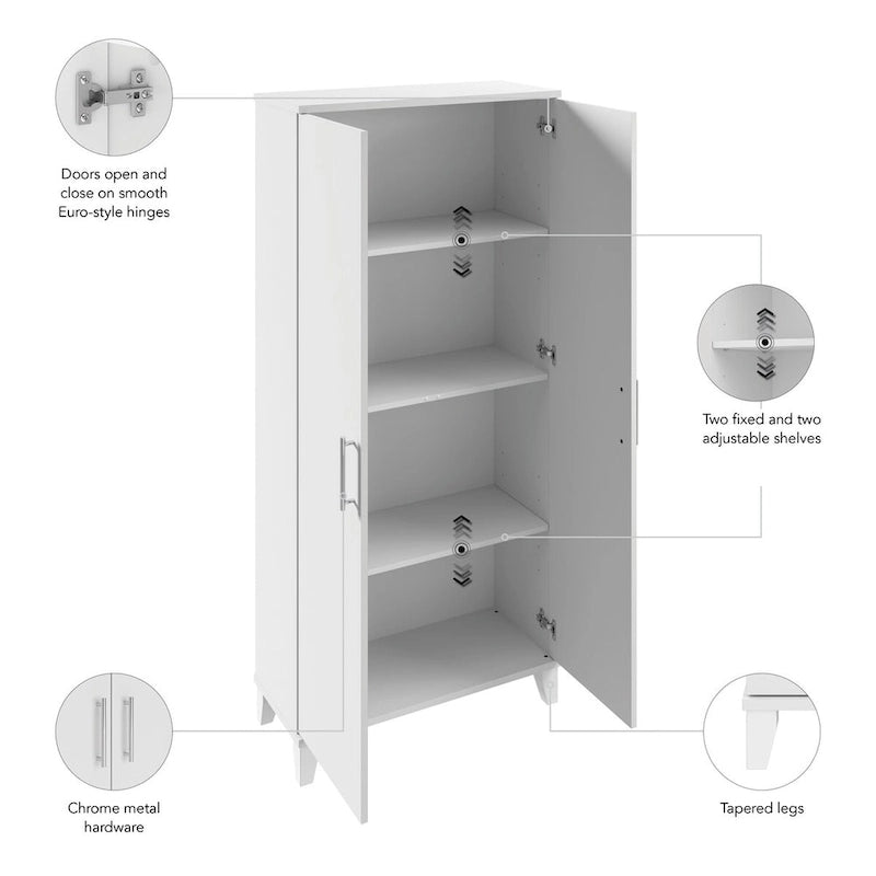 Meuble de rangement haut Somerset avec portes et étagères par Bush Furniture