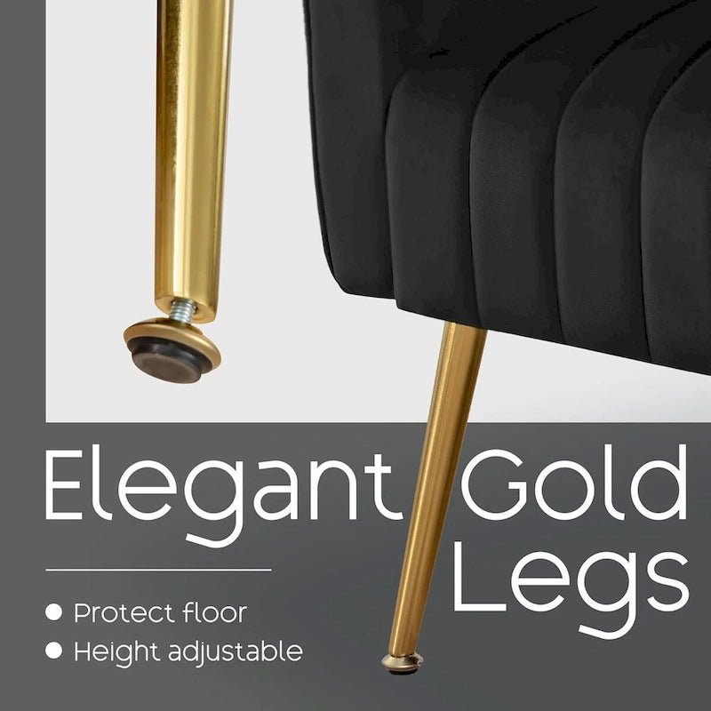 Fauteuil d'appoint HOMYKA en velours avec accoudoirs et coussins