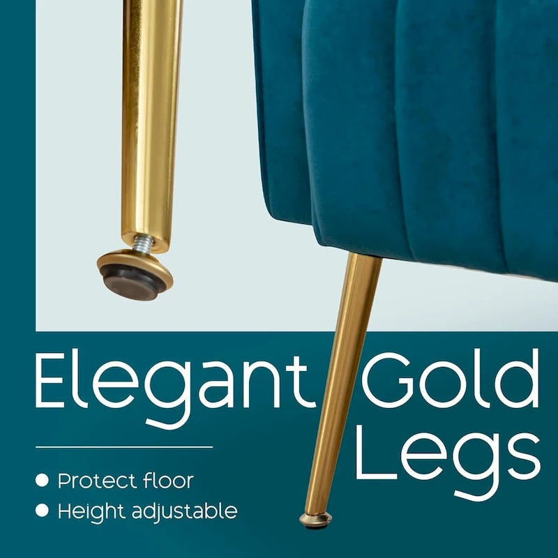 Fauteuil d'appoint HOMYKA en velours avec accoudoirs et coussins