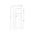 Armoire de rangement mince blanche à porte simple avec tiroir et étagères réglables
