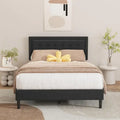 Cadre de lit plateforme rembourré noir/beige/blanc/rose | Tête de lit capitonnée | Jumeau/Double/Queen/King | 1-2 personnes